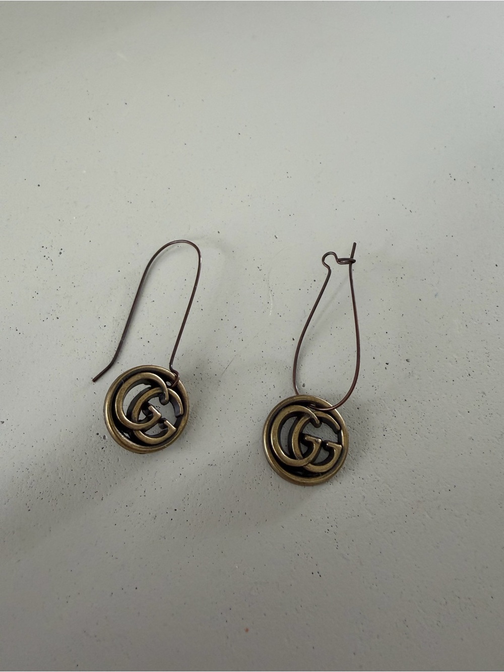 Gucci Antique Gold Double-G Drop Earrings - Picture 2 of 2